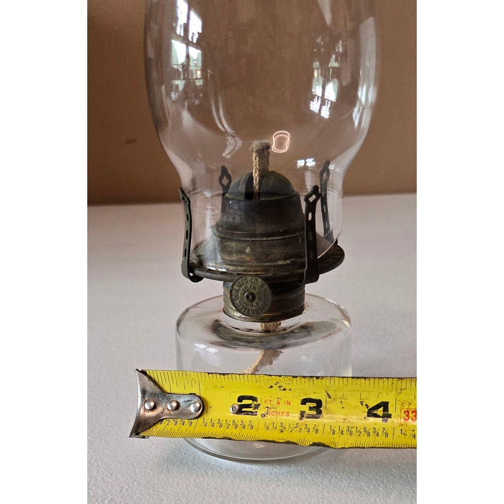 Antique Empire No 2 Oil Lamp Clear Glass Kerosene Lamp Chimney Complete - Picture 3 of 15